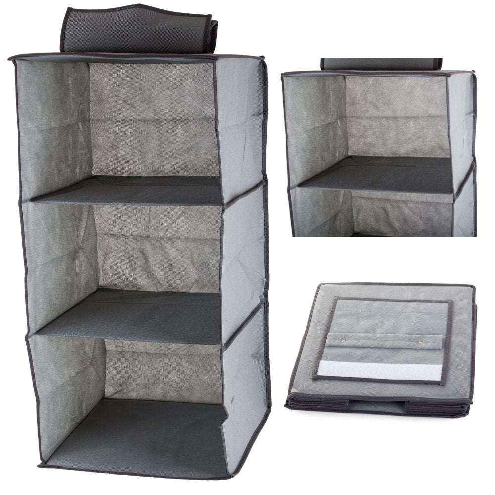Kleiderschrank-Organizer-Hängeregal mit 3 Ablagen 60 cm