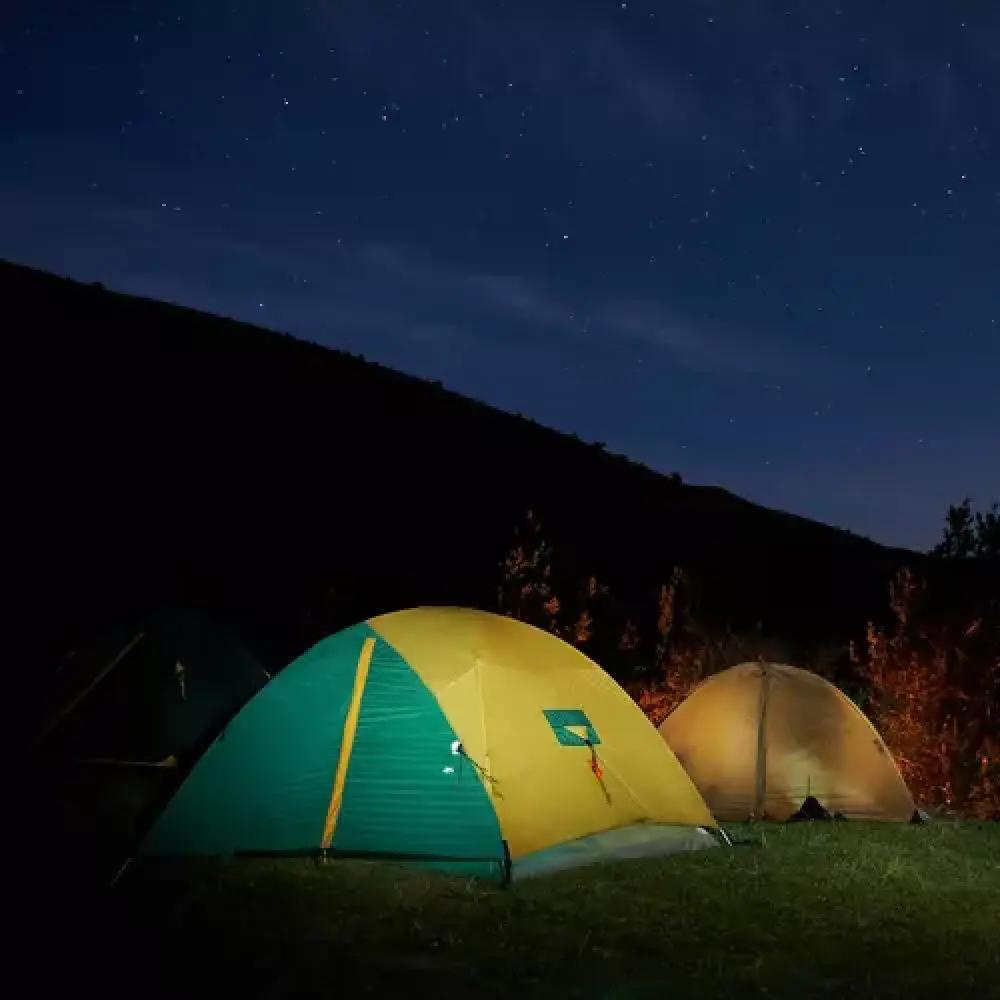 2in1 faltbare Campinglampe – blau