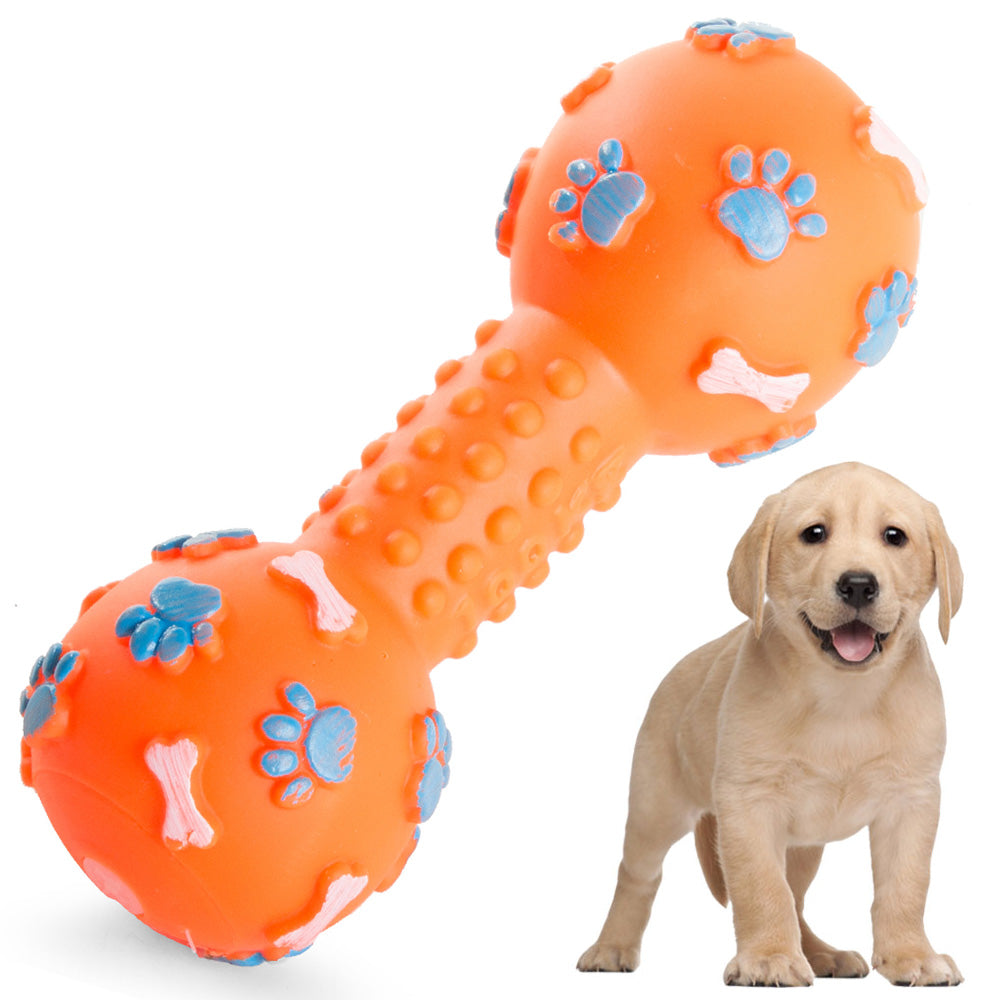 Quietschendes Hundespielzeug Hantel – 13 cm