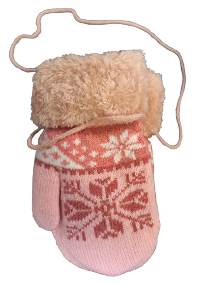 Kinder-Fäustlinge mit Schneeflocken-Muster