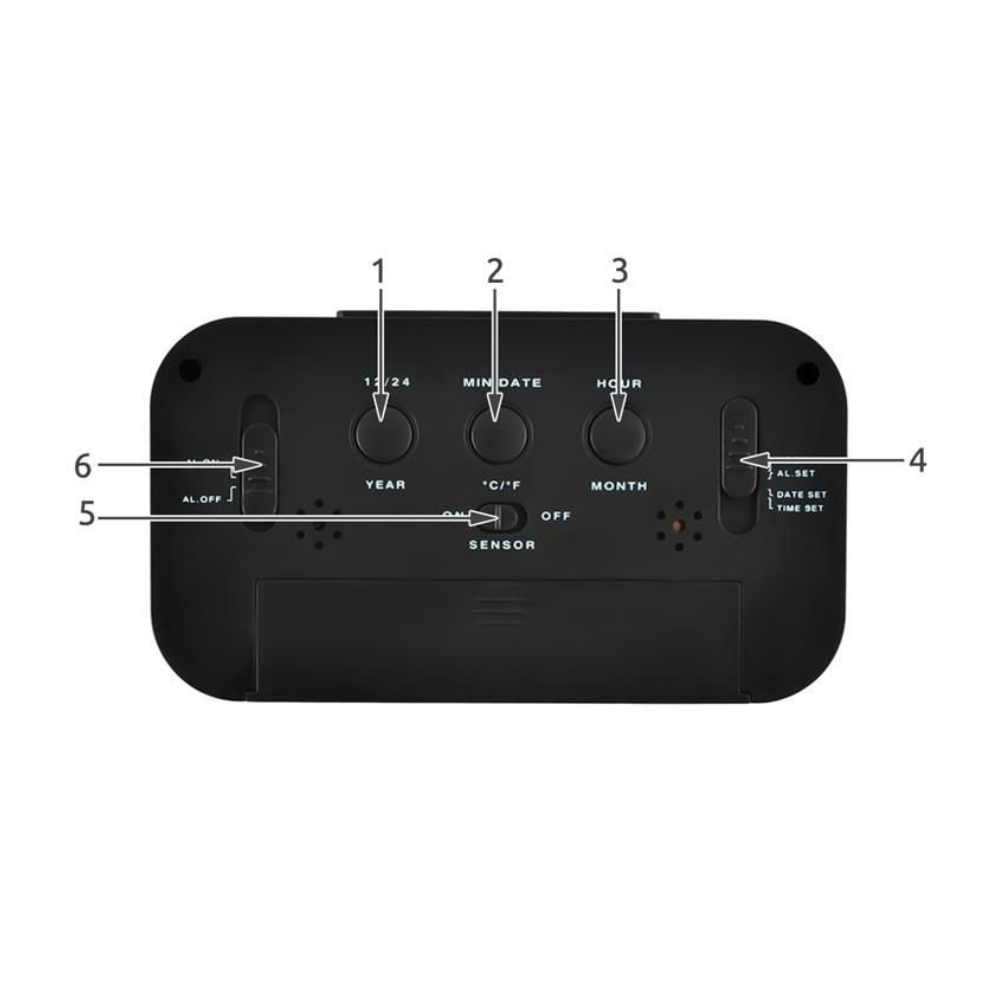 Wecker - schwarze LED-Digitaluhr 13,6x7,7cm
