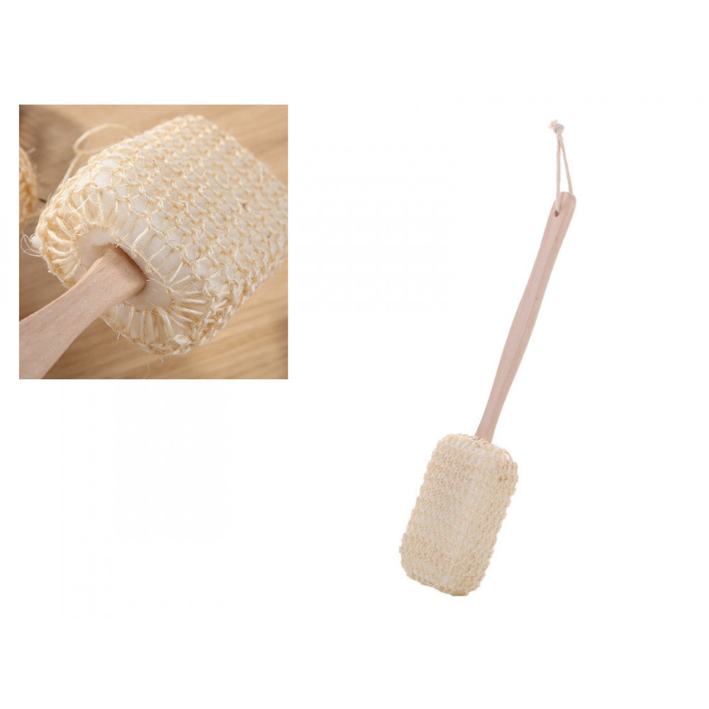 Holzgriff mit Schamm zum Duschen