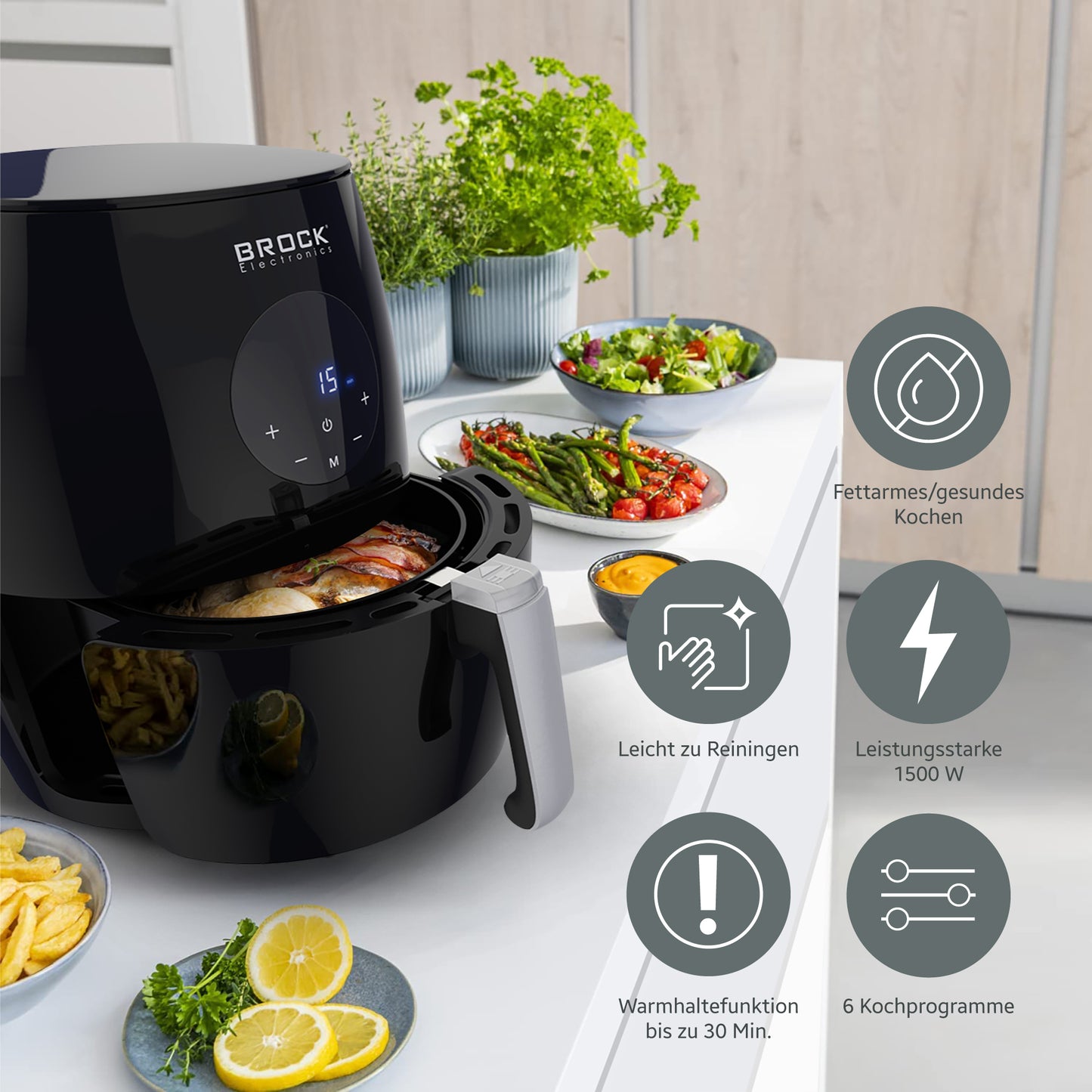 AFD 3502 BK Digitale Heißluftfritteuse 3,5L