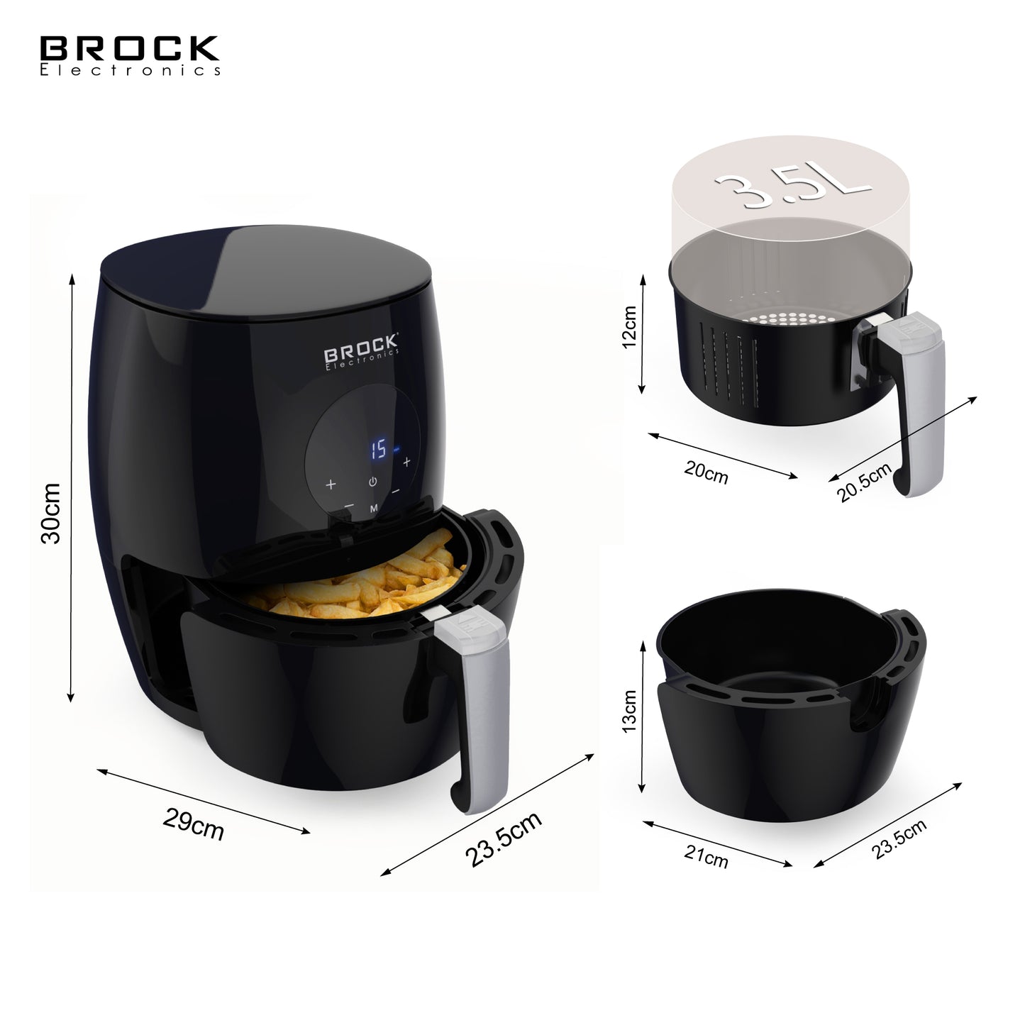 AFD 3502 BK Digitale Heißluftfritteuse 3,5L