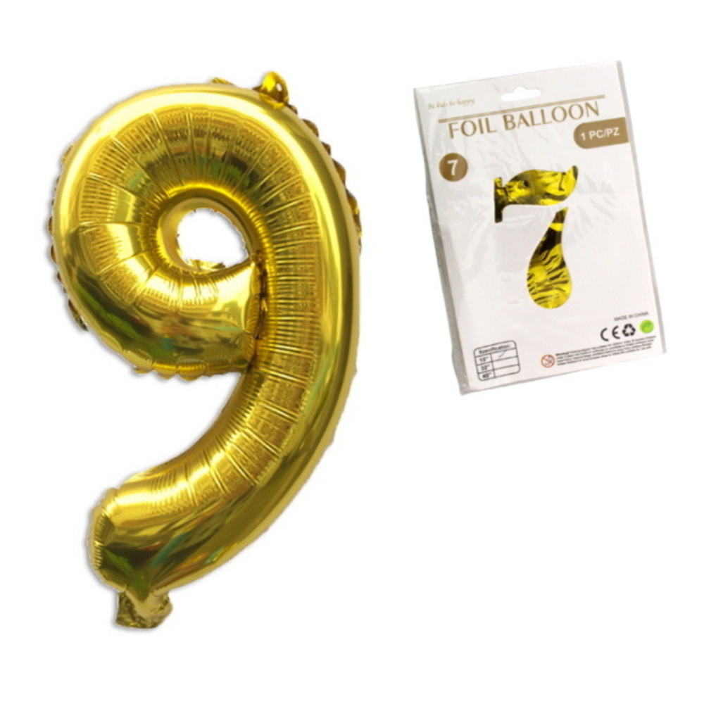 GOLDENE ZAHL 9 Folienballon (40 cm)