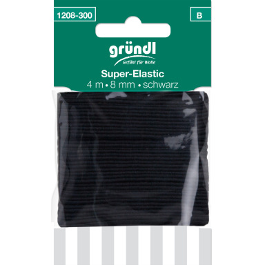 Gründl Super-Elastic, 8mm x 4m, schwarz