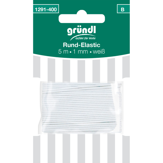 Rund-Elastic, 1mm x 5m, weiß