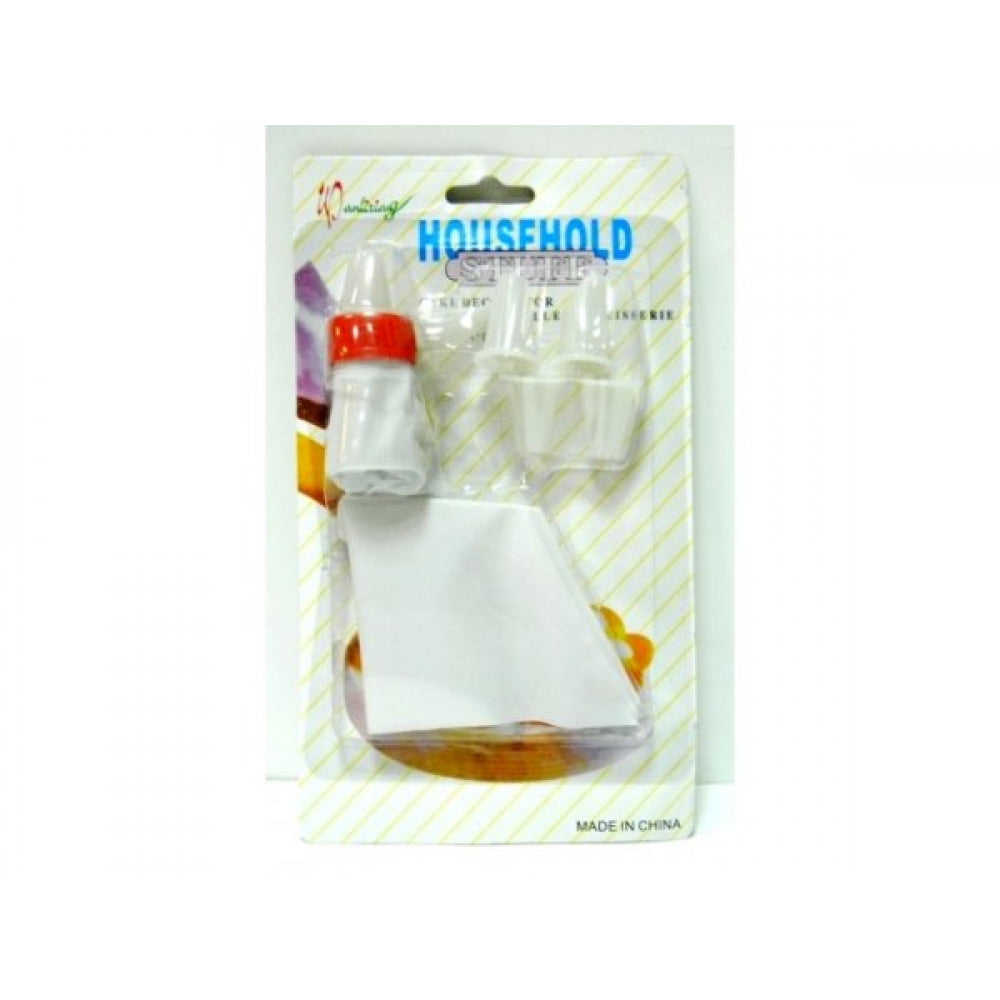 Kuchenglasurtülle mit Nylon-Spritzbeutel, 5 Stück/Set