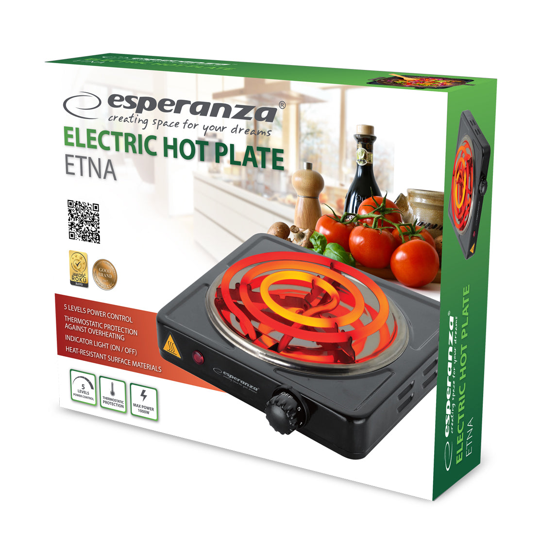 EKH012K Einzelkochplatte / Kohleanzünder