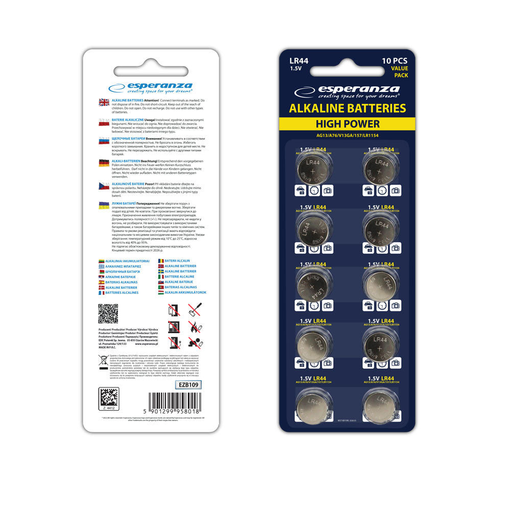 EZB109 Alkaline Batterien LR44 AG13 – 10er Packung