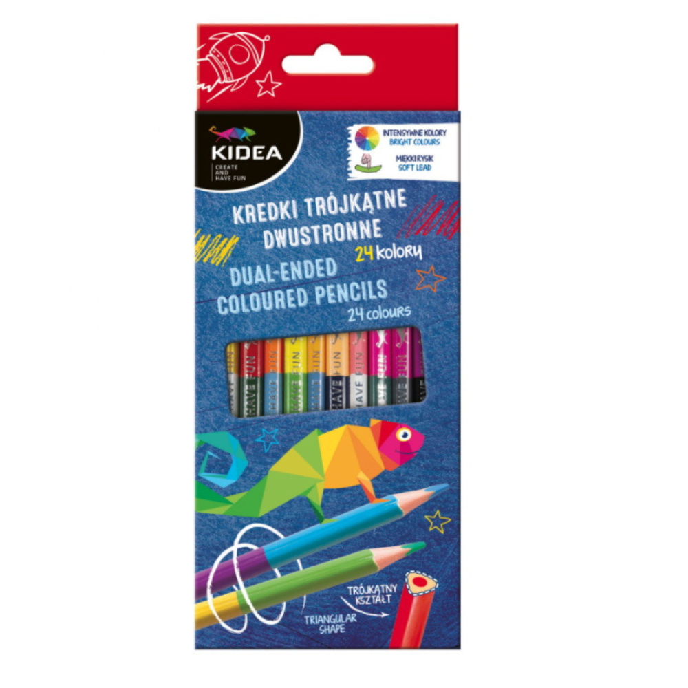 Buntstifte, doppelseitig, 24 Farben, 18 cm