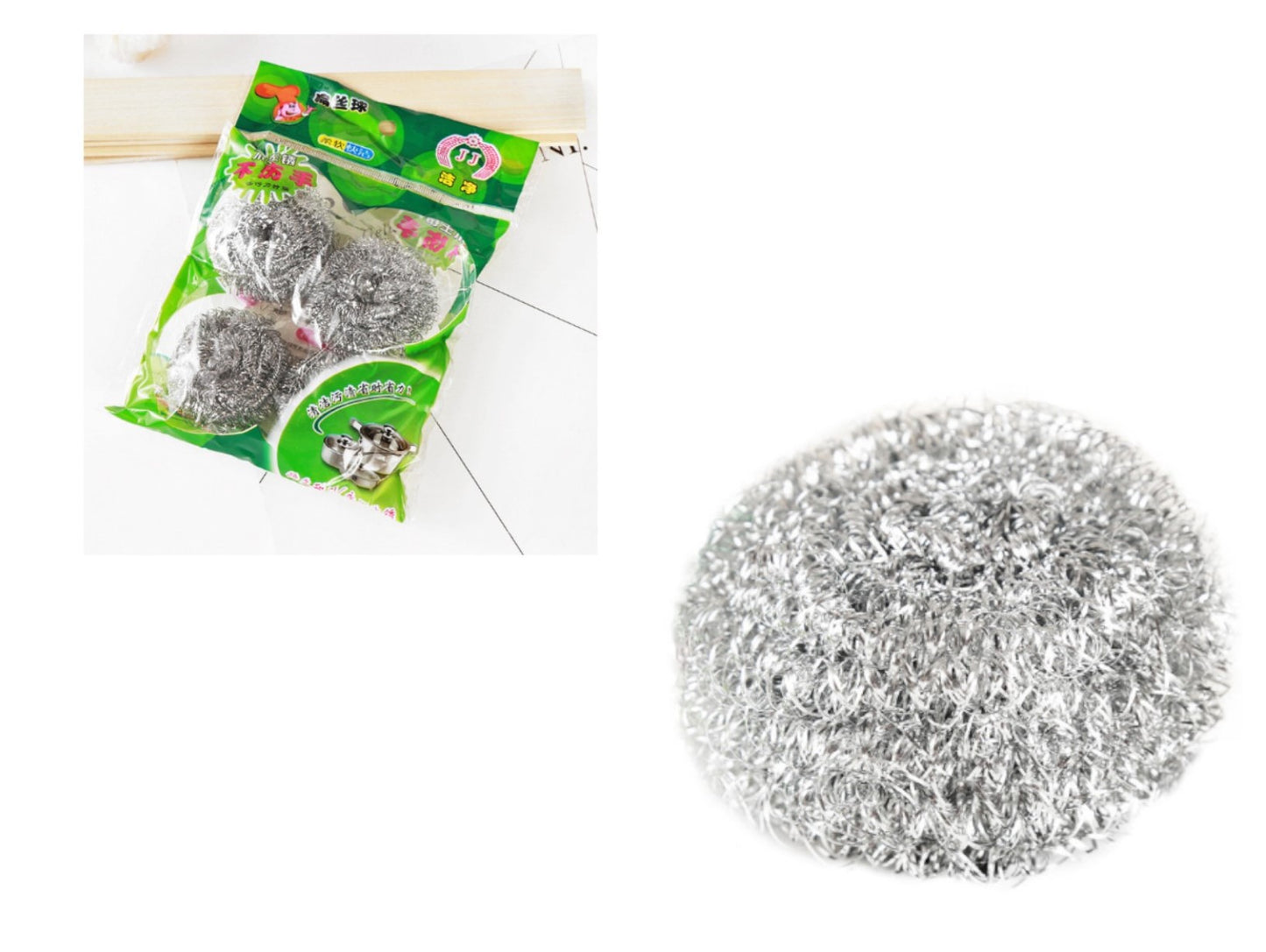 Topfreiniger / Stahlschwamm 4 cm - Set 4 Stück