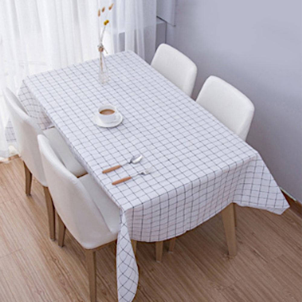 Tischdecke – weiss/schwarz, 152x137cm
