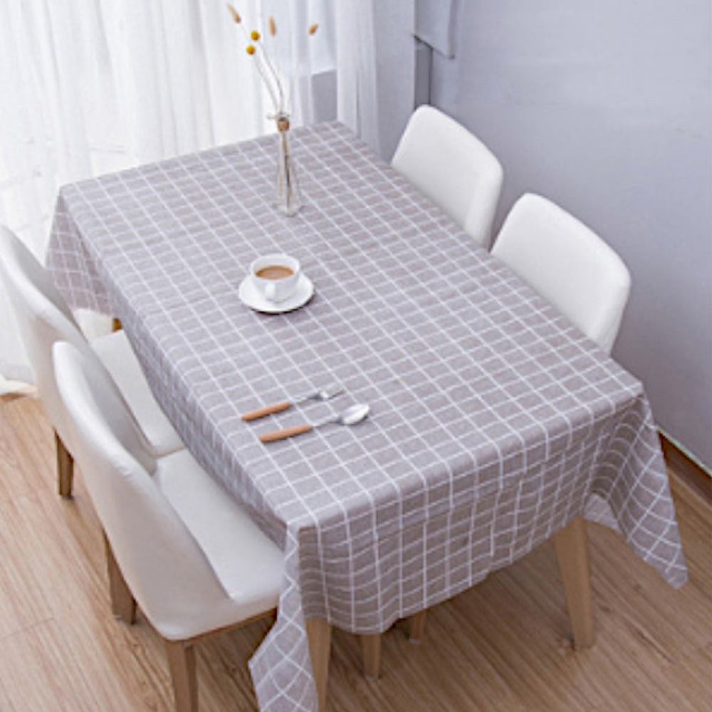 Tischdecke – grau/weiss, 134x134cm