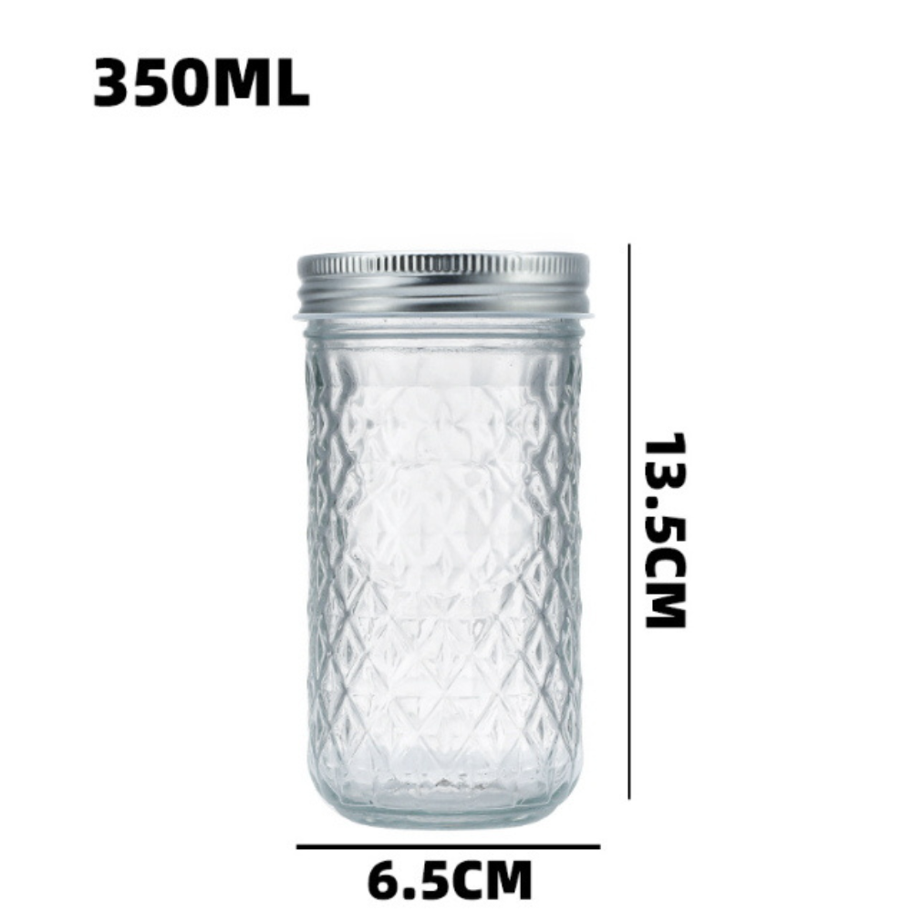 Glasgefäß 350ml mit Metalldeckel – 13,5x6,5cm