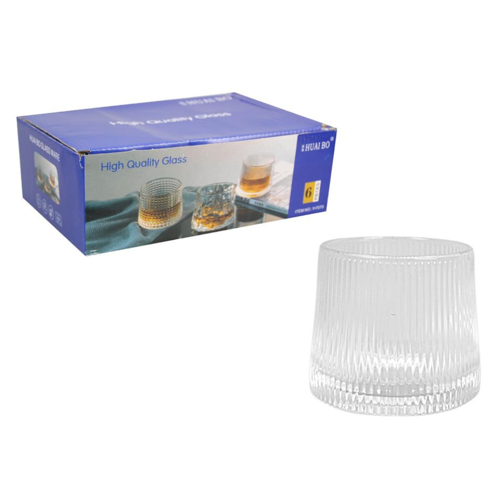 6er Set Trinkglas – 230ml - mit konvexem Boden