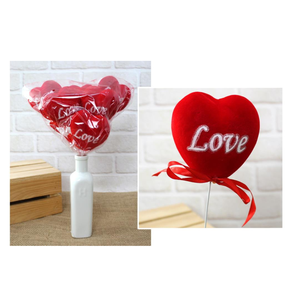 Valentinstag Styroporherz LOVE auf Spitze