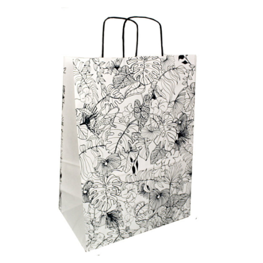 ECOBAG Papier-Geschenktüte BLÄTTER 30,5x17x43 cm