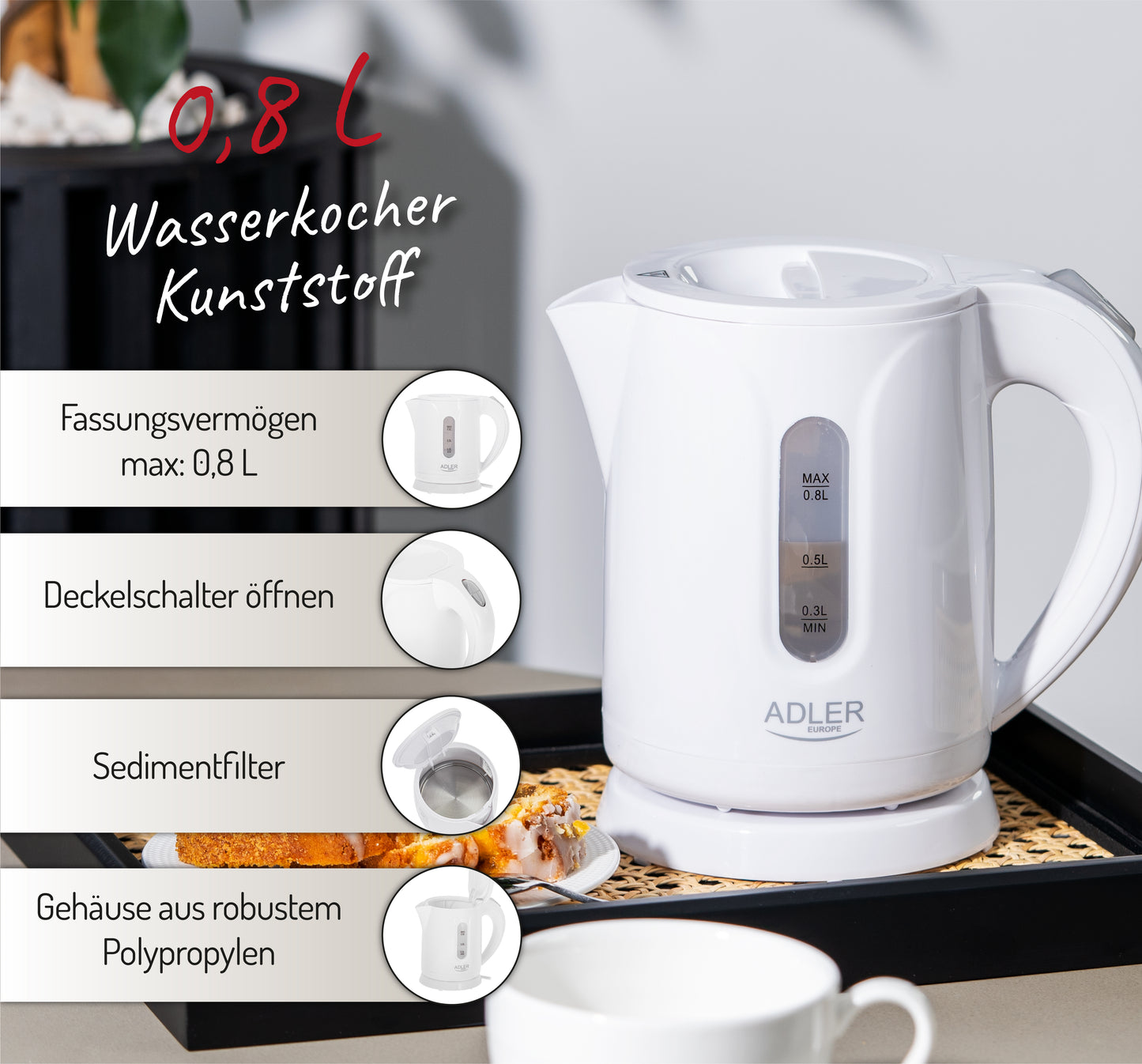 AD 1371 w Wasserkocher 0,8 Liter