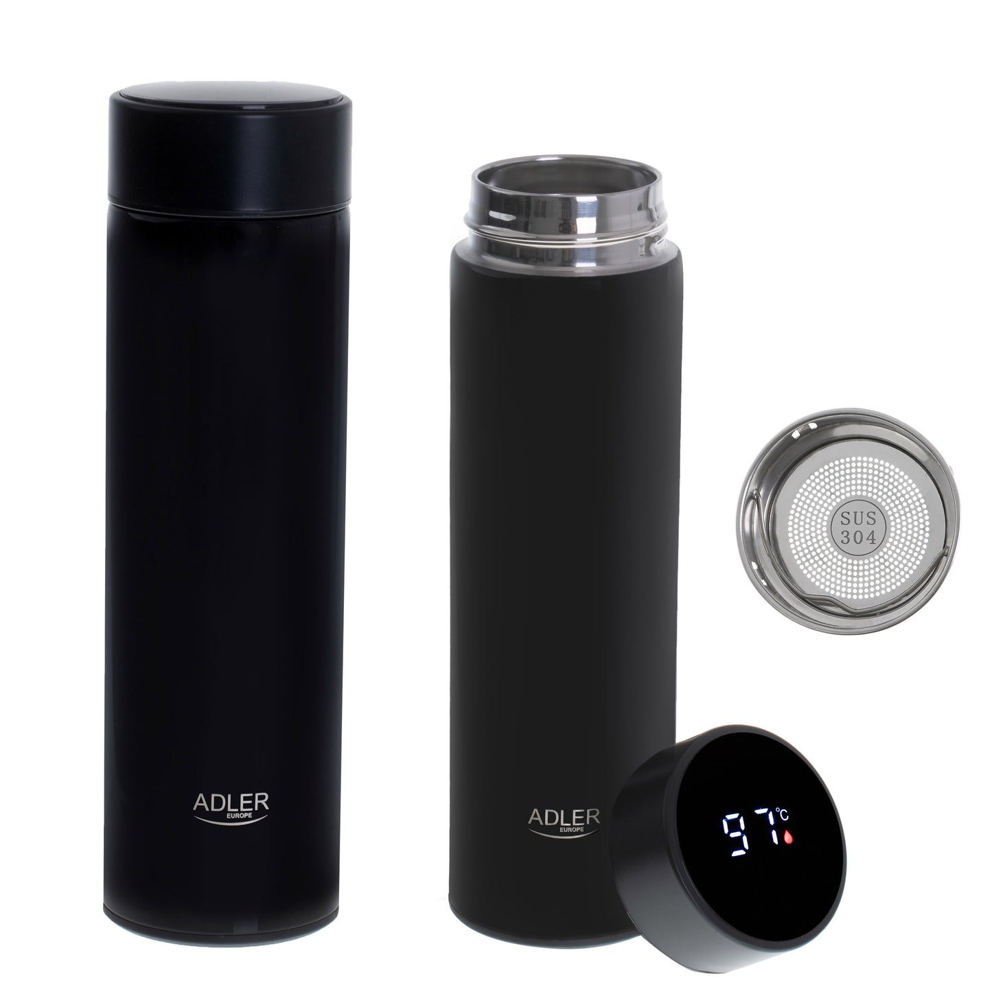 AD 4506 bk Thermobecher mit LED-Anzeige – 473ml