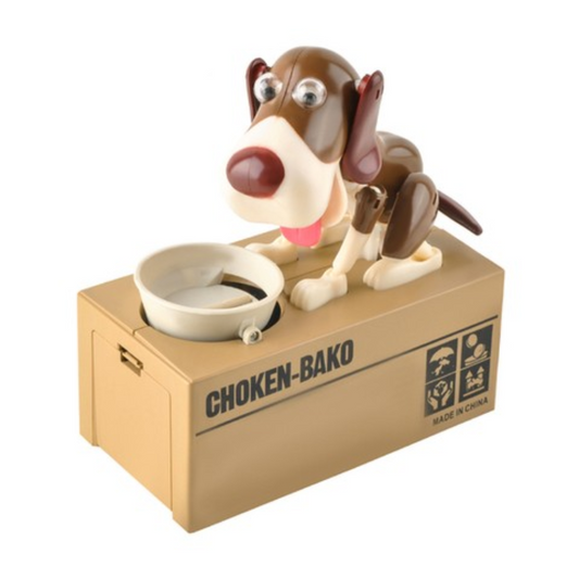 Batteriebetriebenes Sparschwein – Hund mit Napf