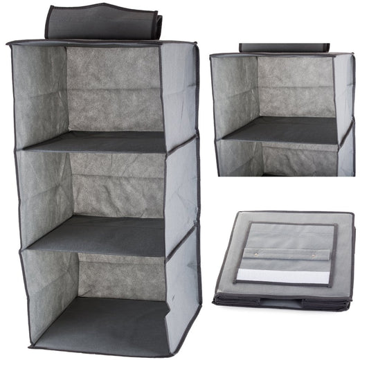 Kleiderschrank-Organizer-Hängeregal mit 3 Ablagen 60 cm