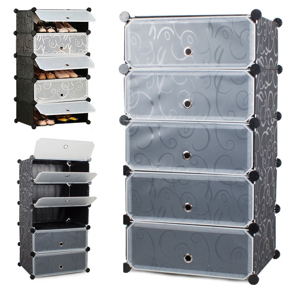 Schuhregal modular 5 Ebenen - 90 x 48,6 x 36,5 cm
