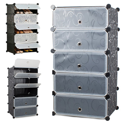 Schuhregal modular 5 Ebenen - 90 x 48,6 x 36,5 cm