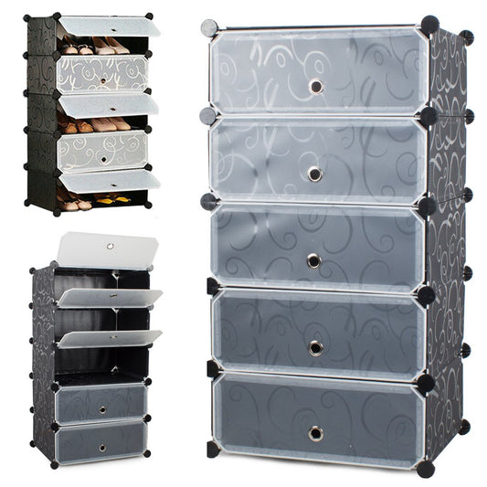 Schuhregal modular 5 Ebenen - 90 x 48,6 x 36,5 cm