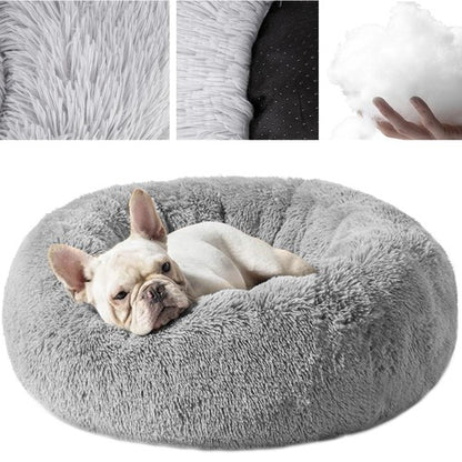 Haariges Hundebett 60 cm – grau