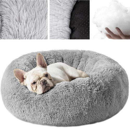Haariges Hundebett 60 cm – grau