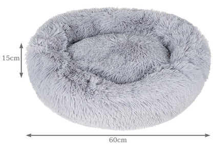 Haariges Hundebett 60 cm – grau