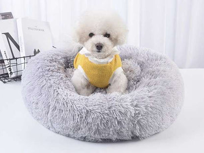 Haariges Hundebett 60 cm – grau