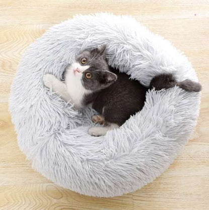 Haariges Hundebett 60 cm – grau