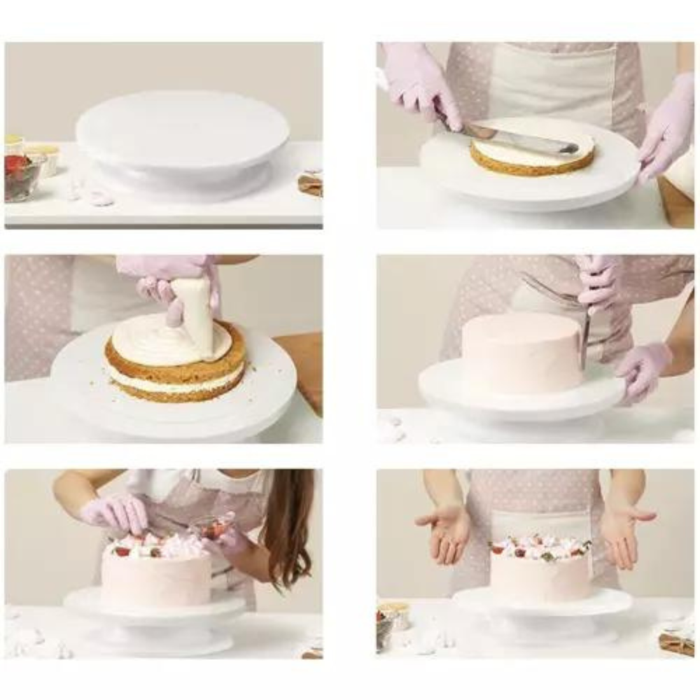 Drehteller + 3 Spachteln zur Tortendekoration