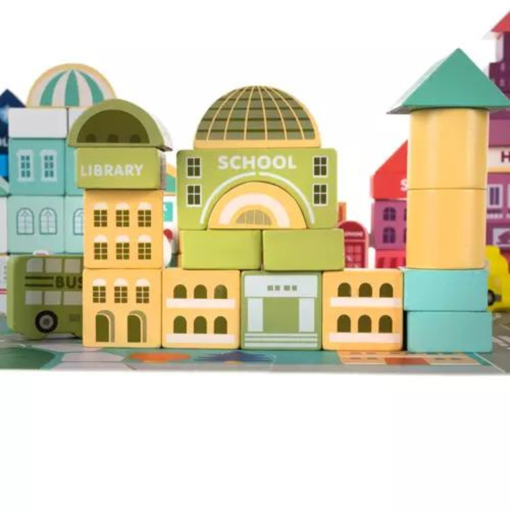 Holzklötze - Stadt 100 Stk.