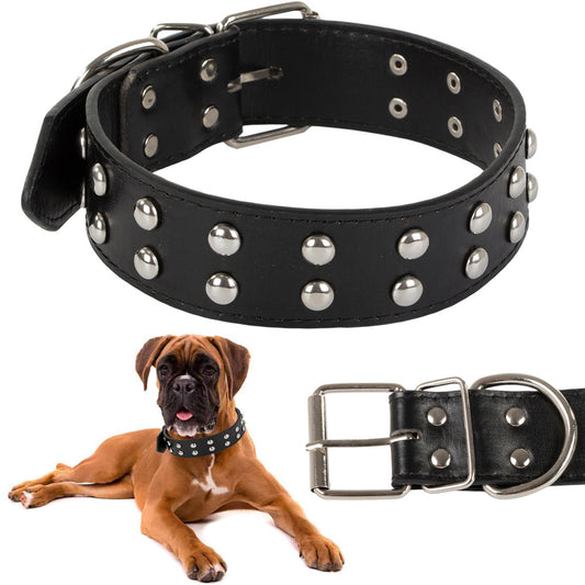 Hundehalsband aus Kunstleder mit Nieten, verstellbar