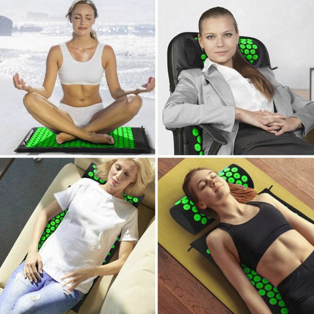 Gesundheitsmatte für Akupressur + Kissen + 2 Massagebälle