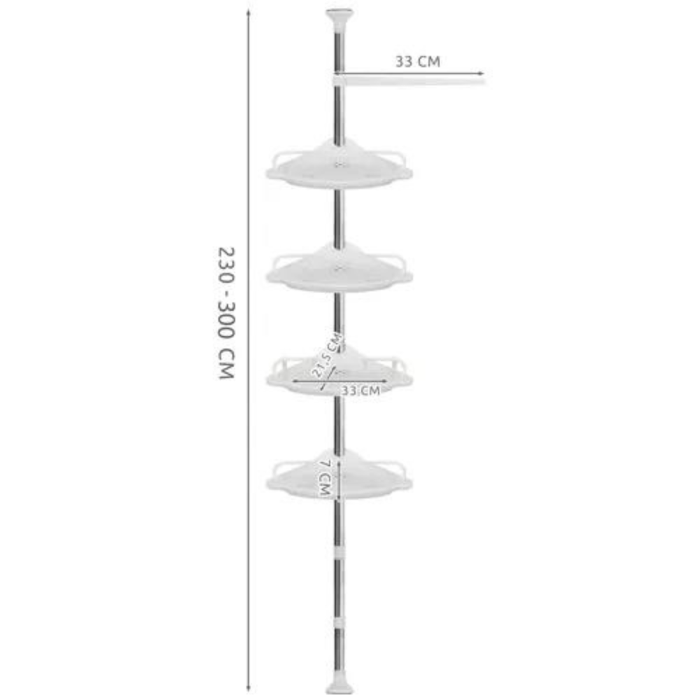 Eckduschregal - Höhe 230-300 cm
