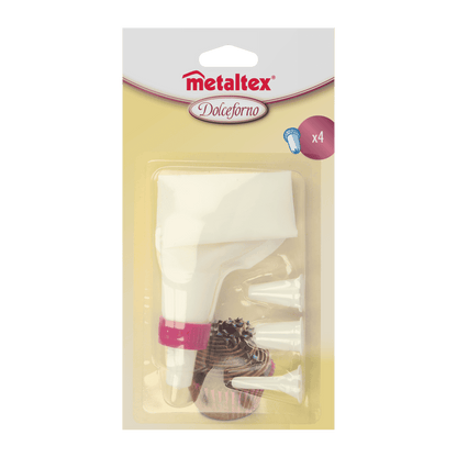 Metaltex  Spritzbeutel mit 4 Tüllen