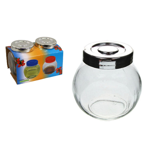 2er Set Glasbehälter für Gewürze 9 cm