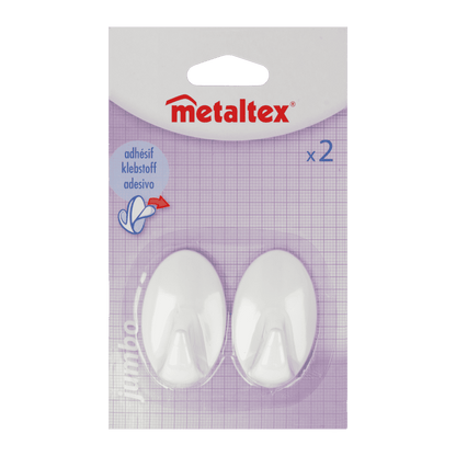 Metaltex Hafthaken Eiform gross, 2er Set, ABS