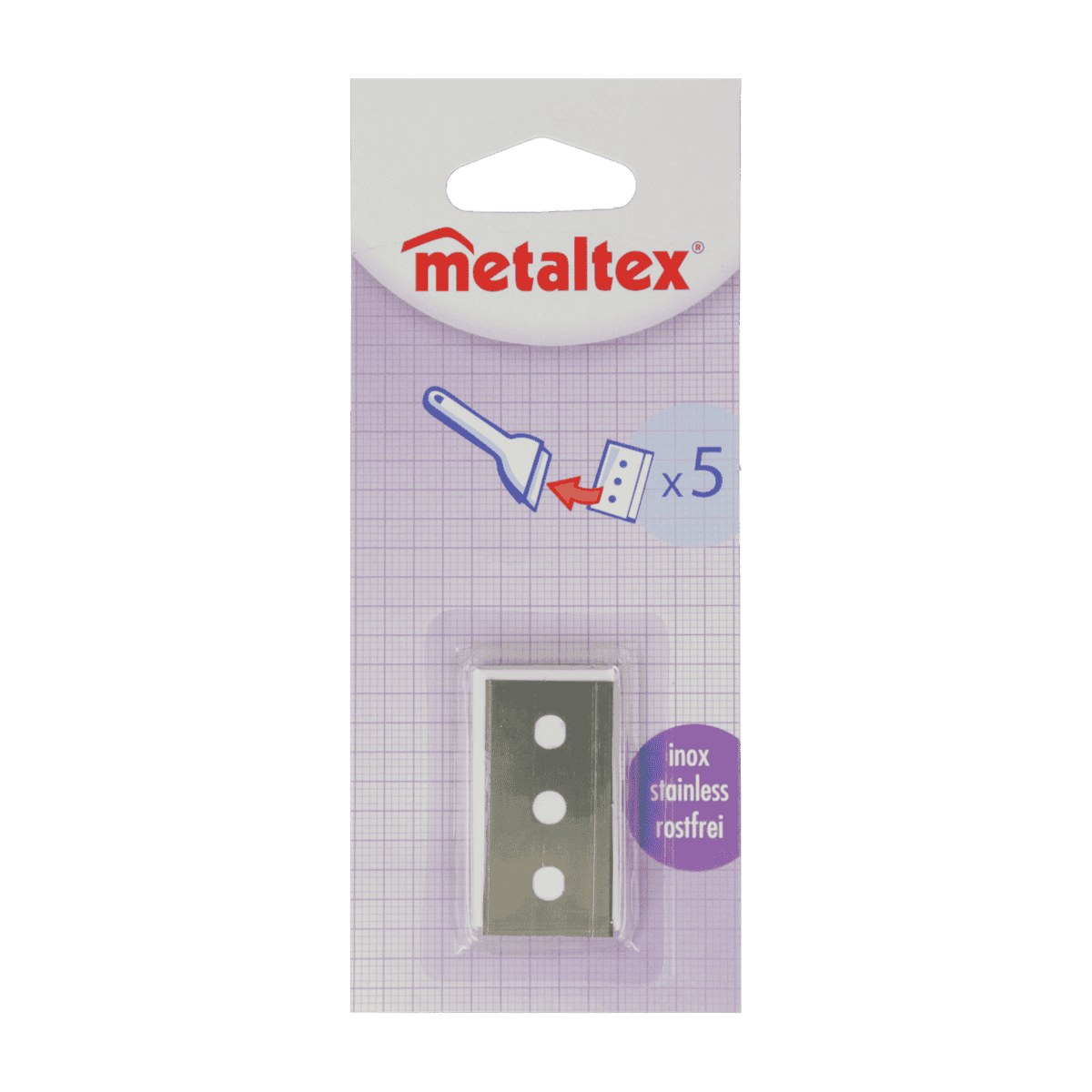 Metaltex 5 Stk Ersatzklingen für Ceranfeldschaber Inox