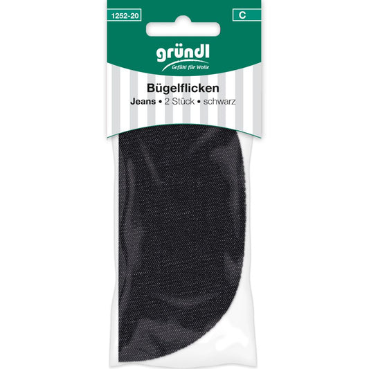 Gründl Bügelflicken Jeans schwarz