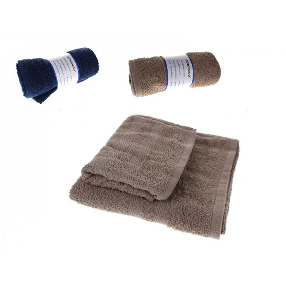 Handtücher, 2er-Set, 40x60 + 50x100 cm 390 g / m² - Farbmix