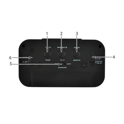 Wecker - schwarze LED-Digitaluhr 13,6x7,7cm