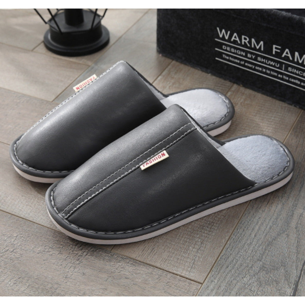 Herren Hausschuhe Leder Graphit 42-43 - 1 Paar
