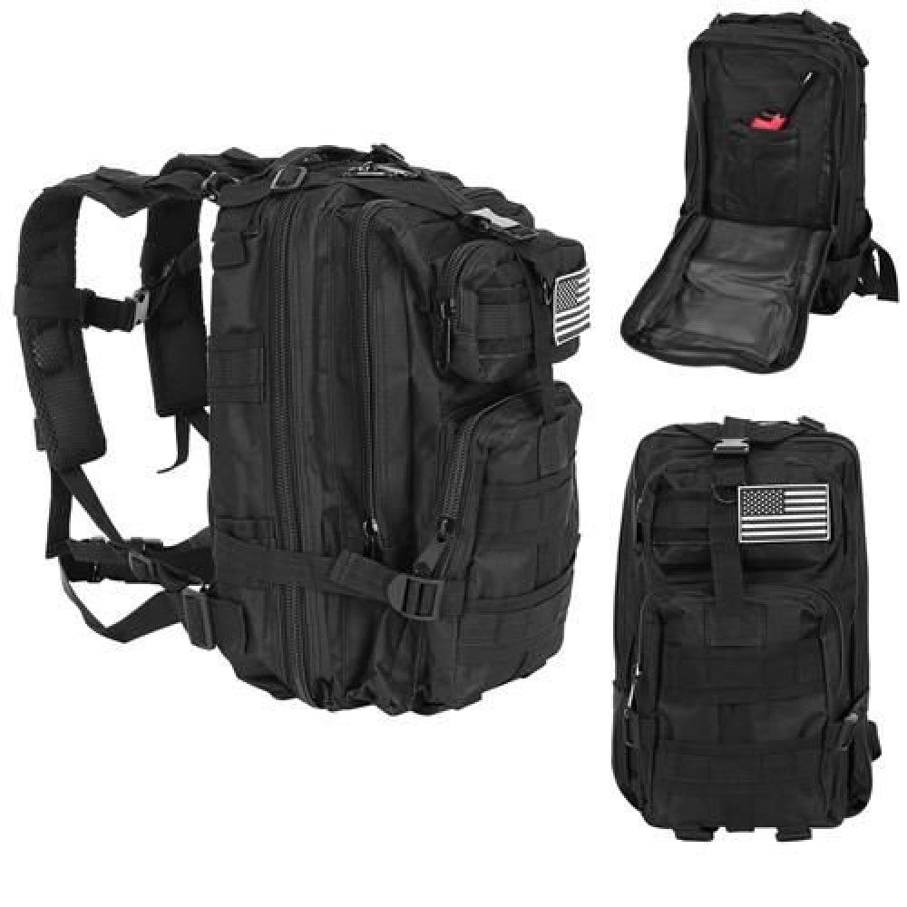 Schwarzer Militärrucksack 44x28x16cm