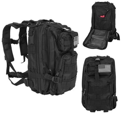 Schwarzer Militärrucksack 44x28x16cm