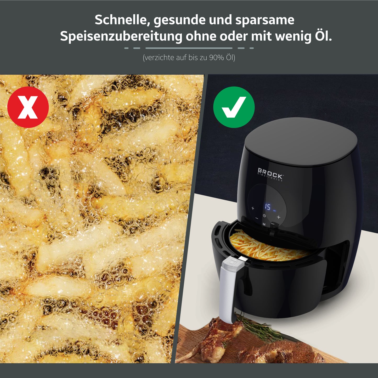 AFD 3502 BK Digitale Heißluftfritteuse 3,5L